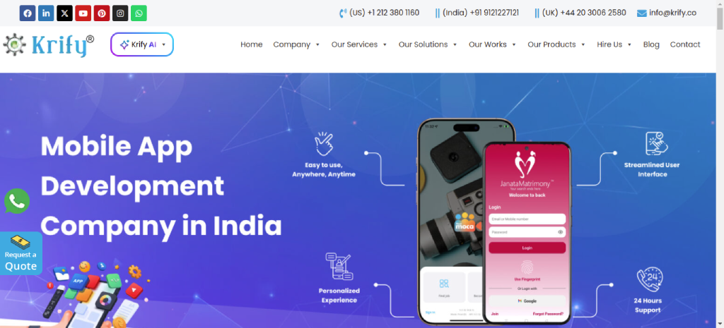 Krify Mobile App Development Company In India