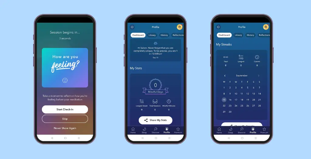 calm like mental health app features