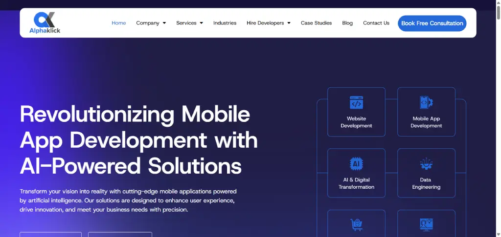 Alphaklick top ios Mobile App Developers in India