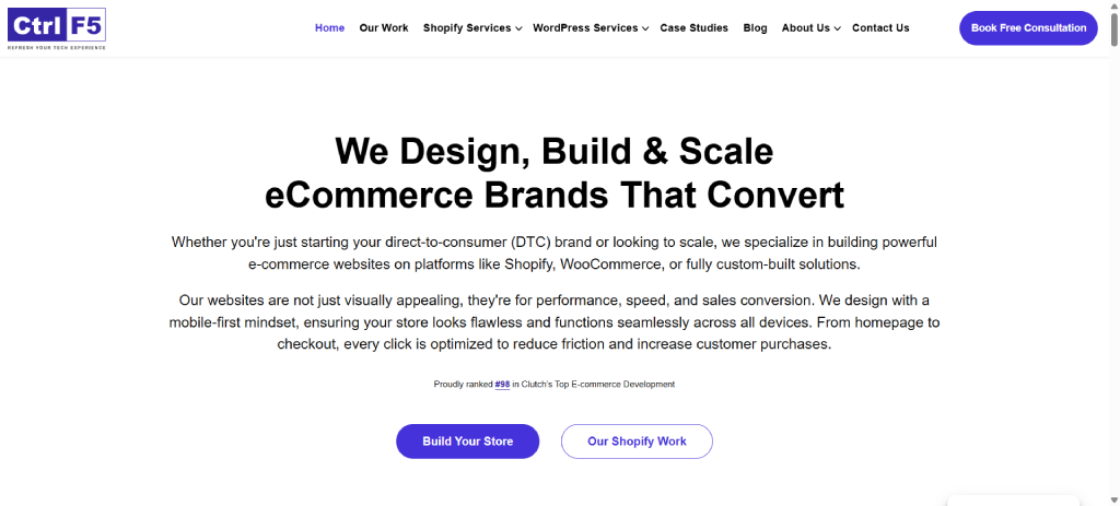 ControlF5 top Shopify development company in India
