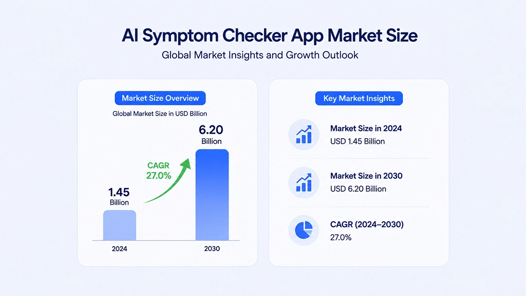 AI symptom checker market growing from $1.65 billion in 2025 to $9.55 billion by 2033, plus 80% hospital AI adoption